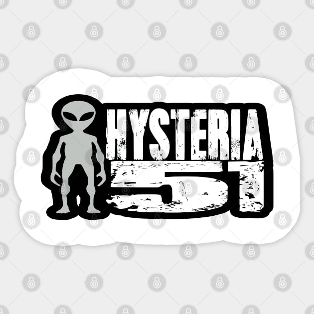 Hysteria 51: Mr. Hand - White Version Sticker by Hysteria 51's Retro - RoundUp